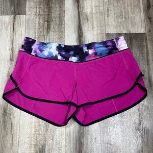 Lululemon Athletic Speed Up Low Rise Lined Shorts Purple Multi Women’s Size 8